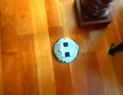New electrical outlets in floor.