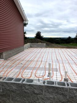 Laying radiant heat before the cement!