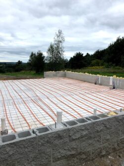 Laying radiant heat before the cement!