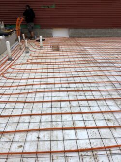 Laying radiant heat before the cement!