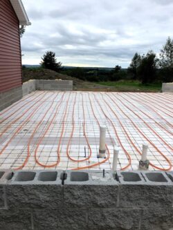 Laying radiant heat before the cement!